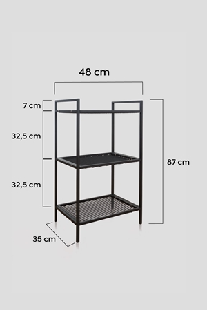 Metal Mutfak Malzeme Rafı Metal Organizer Dekoratif Çok Amaçlı Tel Dolap