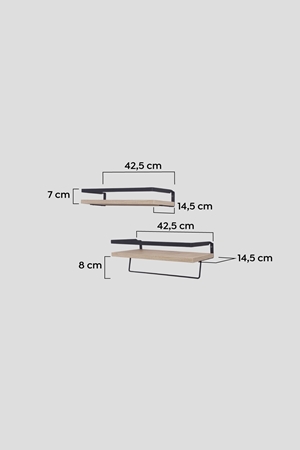 Banyo Rafı  Ahşap Metal Banyo Havluluk 2 Raflı Duvara Monte Sabunluk