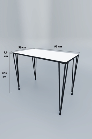 Çalışma Masası Mini Ofis Masası Metal Ayaklı Dekoratif Masa Ders Çalışma Masası Genç Odası Masası