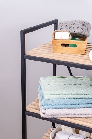 Ahşap Açık Banyo Dolabı Banyo Rafı Dekoratif Kirli Sepeti Çamaşır Sepeti Raf